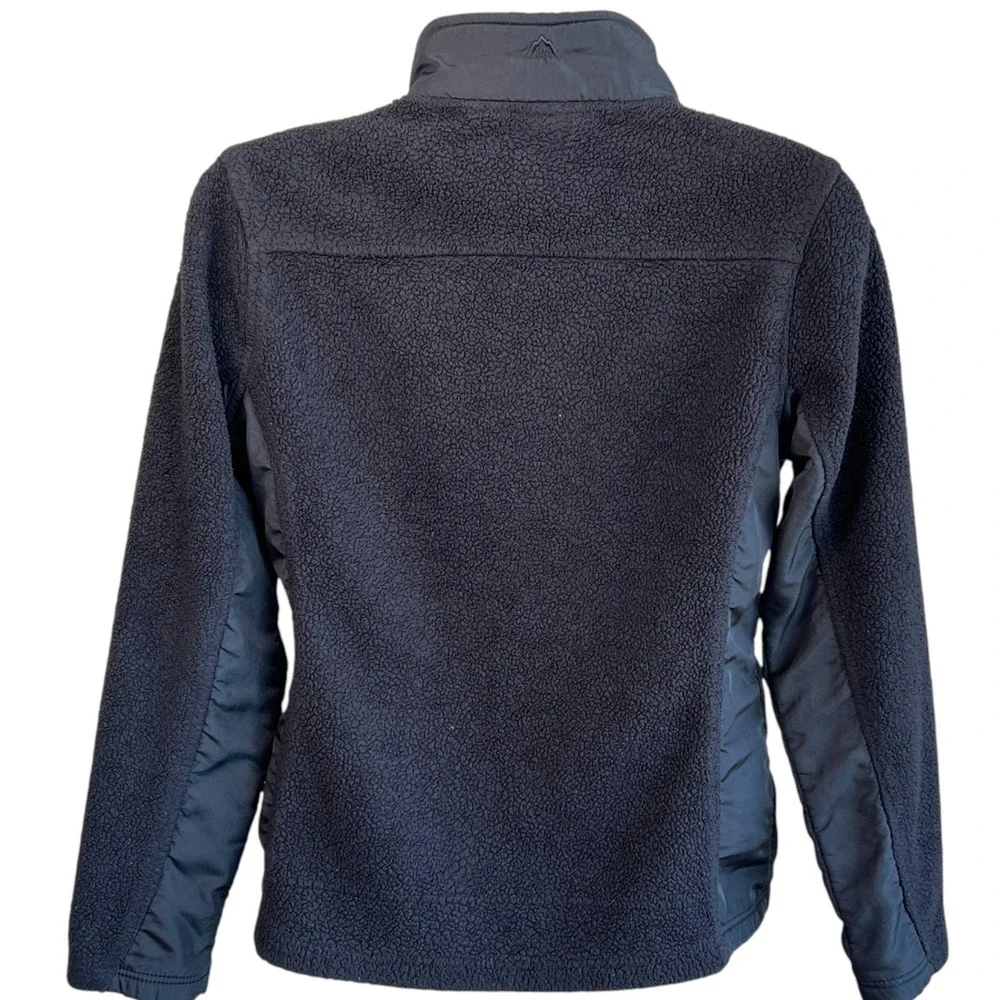 Snozu Mens Performance‎ Fleece Jacket Sz L Black Full Zip Sherpa Outdoor
